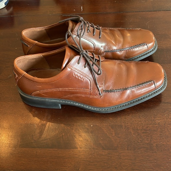 Ecco Oxford Brown Leather Mens Size 9 US 43 EUR shock point - Picture 2 of 8